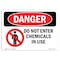 Signmission OSHA Danger Sign, 7" Height, 10" Width, Rigid Plastic, Do Not Enter Chemicals In Use, Landscape OS-DS-P-710-L-1145 - alternate 1